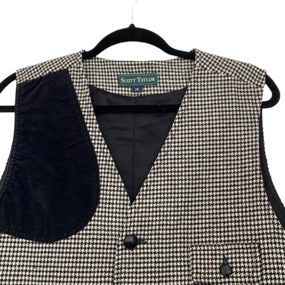 Vintage Scott Taylor 100% Wool Houndstooth Vest Size‎ 14 - Picture 4 of 12